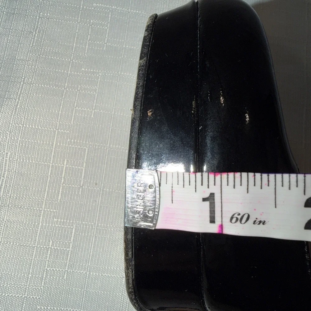 KATE SPADE Black Patent Leather Slingback Heel Platform Stiletto Italy Size 8 B